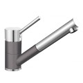 Blanco Antas-S Silgranit-Look chrom zweifarbig ND Niederdruck Zugauslauf felsgrau 518795