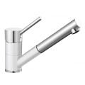 Blanco Antas-S Keramik-Look Chrom zweifarbig HD Zugauslauf kristallweiß 516069