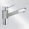 Blanco Zenos-S SilgranitLook chrom zweifarbig HD Zugauslauf perlgrau 520760