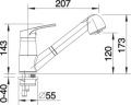 Blanco Wega-S Chrom HD Zugauslauf 512035