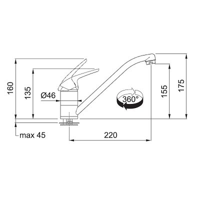 Franke Novara Eco chrom HD Festauslauf 115.0380.641