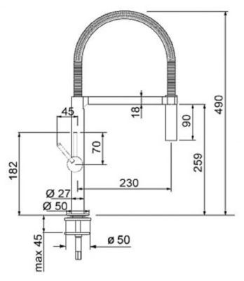 Franke Lounge Chrom Zugauslauf HD 115.0177.640