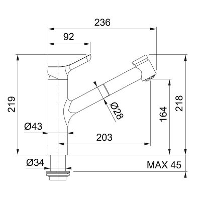 Franke Meos chrom HD Schlauchbrause 115.0356.121