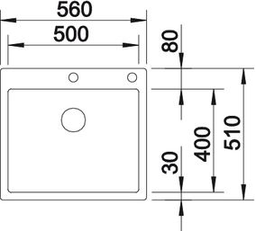 Blanco Claron 500-IF/A  Edelstahl Einbauspüle mit Ablauffernbedienung 521633