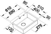Blanco Claron 550-IF Edelstahl flächenbündig Einbauspüle 521578