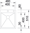 Blanco Zerox 400-IF/A Edelstahl Seidenglanz Einbauspüle mit Ablauffernbedienung 523100