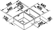 Blanco Zerox 340/180-U Edelstahl Seidenglanz Unterbaubecken 517254 517255