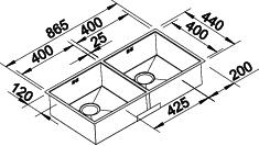 Blanco Zerox 400/400-U Edelstahl Seidenglanz Unterbaubecken 517259