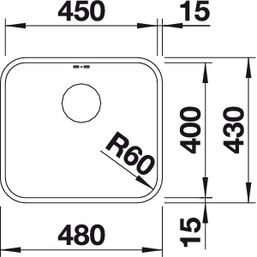 Blanco Supra 450-U Edelstahl Unterbaubecken Bürstfinish 518204