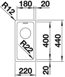 Blanco Andano 180-IF Edelstahl Seidenglanz Einbauspüle InFino 522951