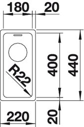 Blanco Andano 180-U Edelstahl Seidenglanz Unterbaubecken 522952