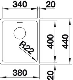 Blanco Andano 340-U Edelstahl Seidenglanz Unterbaubecken 522955