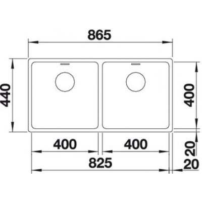 Blanco Andano 400/400-U Edelstahl Seidenglanz Unterbaubecken 522987