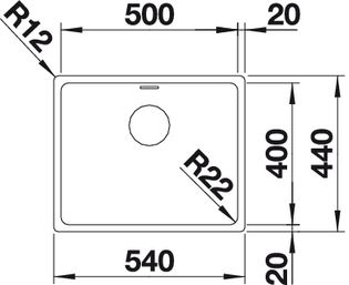 Blanco Andano 500-IF Edelstahl Seidenglanz Einbauspüle 522965