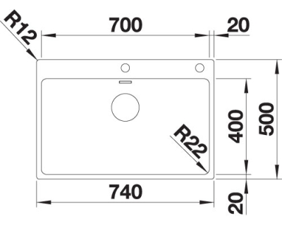 Blanco Andano 700-IF/A Edelstahl Seidenglanz 522995