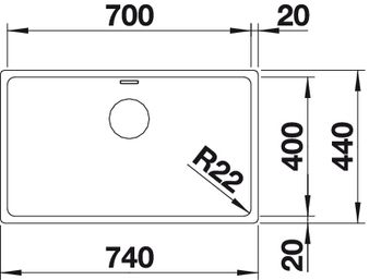 Blanco Andano 700-U Edelstahl Seidenglanz Unterbaubecken 522971