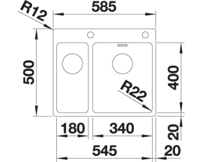 Blanco Andano 340/180-IF/A Edelstahl Armaturenbank 525247