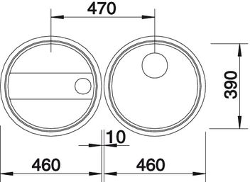 Blanco Rondoset Edelstahl Bürstfinish 2 Einbauspülen rund 513310