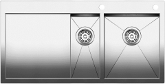 Blanco Zerox 6 S-IF Edelstahl Seidenglanz Einbauspüle mit Ablauffernbedienung 513705 513759