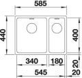 Blanco Andano 340/180-IF Edelstahl Seidenglanz Einbauspüle  522973 522975