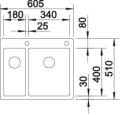 Blanco Claron 340/180-IF/A Edelstahl Einbauspüle Armaturenbank 2 Bohrungen 521647