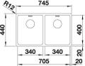 Blanco Andano 340/340-IF Edelstahl Seidenglanz Einbauspüle 520831