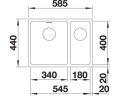 Blanco Andano 340/180-U Edelstahl Seidenglanz Unterbauspüle 522979 522977