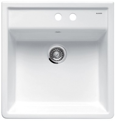 Blanco Panor 60 Keramik Einbauspüle kristallweiß 2 Bohrungen 514501