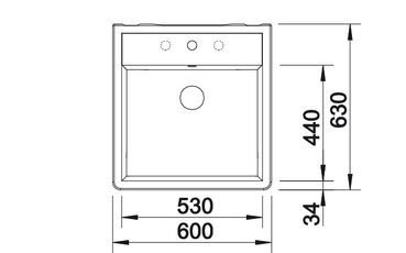 Blanco Panor 60 Keramik Einbauspüle kristallweiß 2 Bohrungen 514501