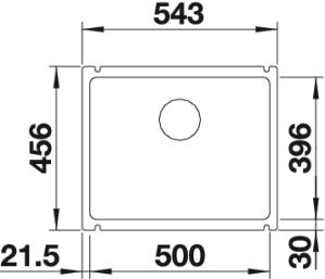 Blanco Subline 500-U schwarz Keramik PuraPlus Unterbaubecken 514515