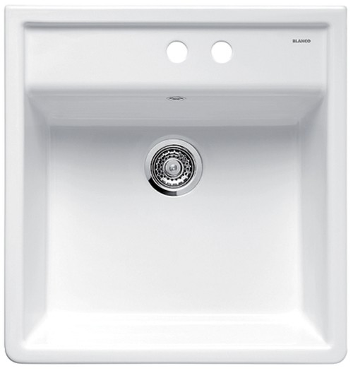 Blanco Panor 60 Keramik Einbauspüle kristallweiß 2 Bohrungen 514501