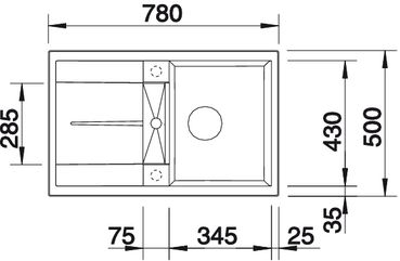 Blanco Metra 45 S anthrazit Silgranit Einbauspüle 513035