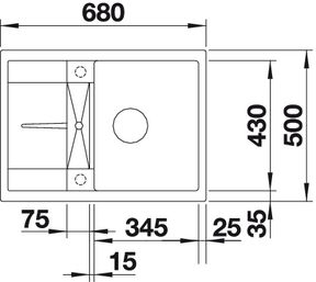 Blanco Metra 45 S Compact alumetallic Silgranit Einbauspüle 519574