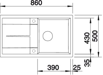 Blanco Metra 5 S felsgrau Silgranit Einbauspüle 518871