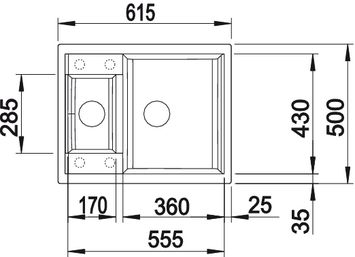 Blanco Metra 6 anthrazit Silgranit Einbauspüle 516165