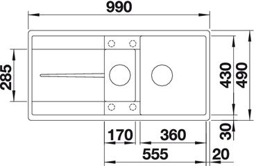 Blanco Metra 6 S-F weiß Silgranit Einbauspüle flächenbündig 519115