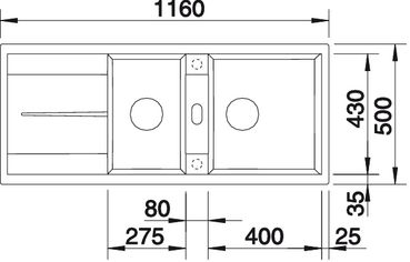 Blanco Metra 8 S felsgrau Silgranit Einbauspüle 518884
