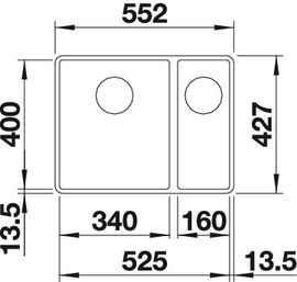 Blanco Subline 340/160-F anthrazit Silgranit Einbauspüle flächenbündig 519802