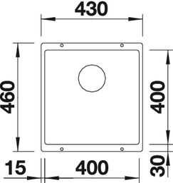 Blanco Subline 400-U anthrazit Silgranit Unterbauspüle 523422