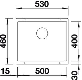 Blanco Subline 500-U felsgrau Silgranit Unterbauspüle 518965