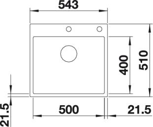 Blanco Subline 500-IF/A Silgranit Steelframe mit Zugknopf FB 520932 521018