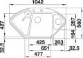 Blanco Delta II-F cafe Silgranit Eckeinbauspüle flächenbündig 523675