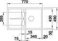 Blanco Metra 45 S-F felsgrau Silgranit Einbauspüle flächenbündig 519086