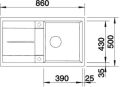 Blanco Metra 5 S jasmin Silgranit Einbauspüle 513038