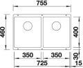 Blanco Subline 350/350-U tartufo Silgranit Unterbaubecken 523581