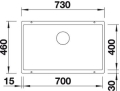 Blanco Subline 700-U anthrazit Silgranit Unterbaubecken 523442