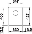 Blanco Subline 320-F alumetallic Silgranit Einbauspüle flächenbündig 523418