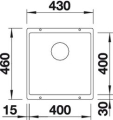 Blanco Subline 400-U anthrazit Silgranit Unterbauspüle 523422