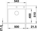 Blanco Subline 500-IF/A Silgranit Steelframe mit Zugknopf FB 520932 521018