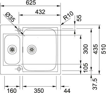 Franke Argos AGX 260-G Einbauspüle Edelstahl  127.0197.668